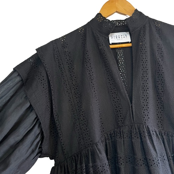 Claudie Pierlot Russe Puff-sleeve cotton mini dress like new condition - Picture 8 of 16